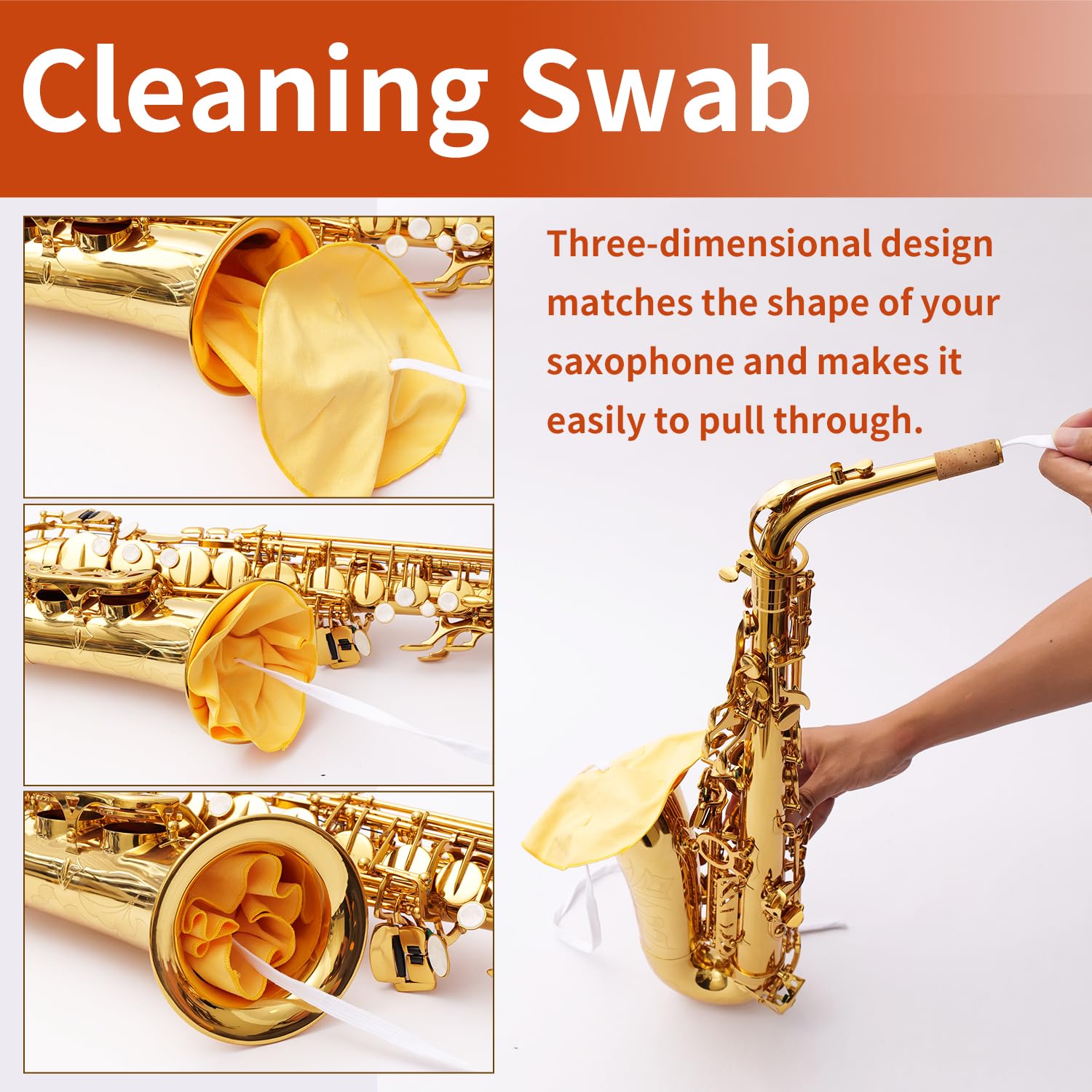 Nan Yante Saxophone Cleaning Care Kit:Cleaning Swab+Necking Swab+Key Oil+Cork Grease+Mouthpiece/Dust Brush+Thumb Rest+Mouthpiece